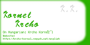 kornel krcho business card